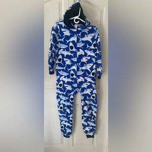 One piece footless Pajamas  boys  Swimming Sharks